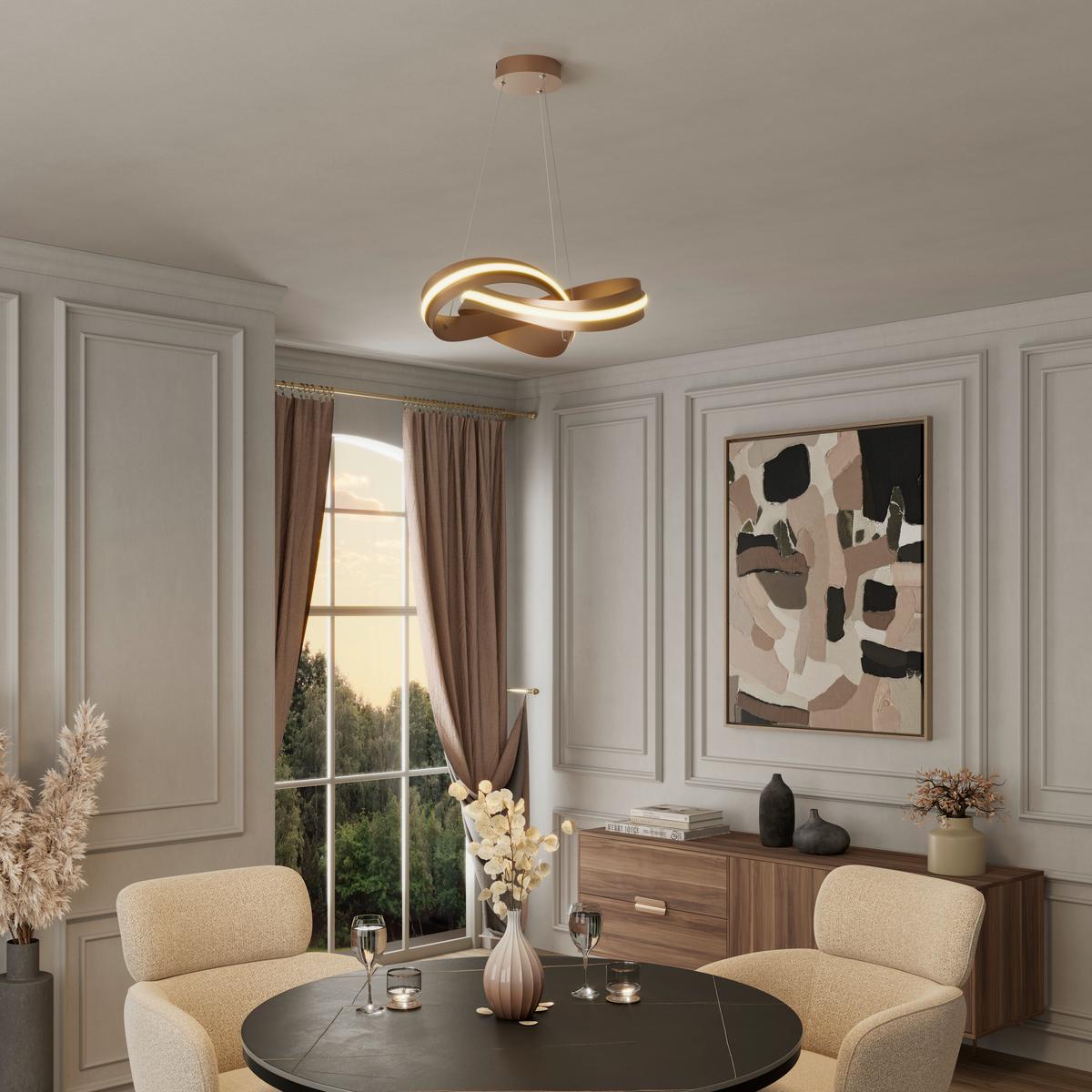 LED-HÄNGELEUCHTE JOSEFINA - Cappuccino, Kunststoff/Metall (52l) - Luca Bessoni