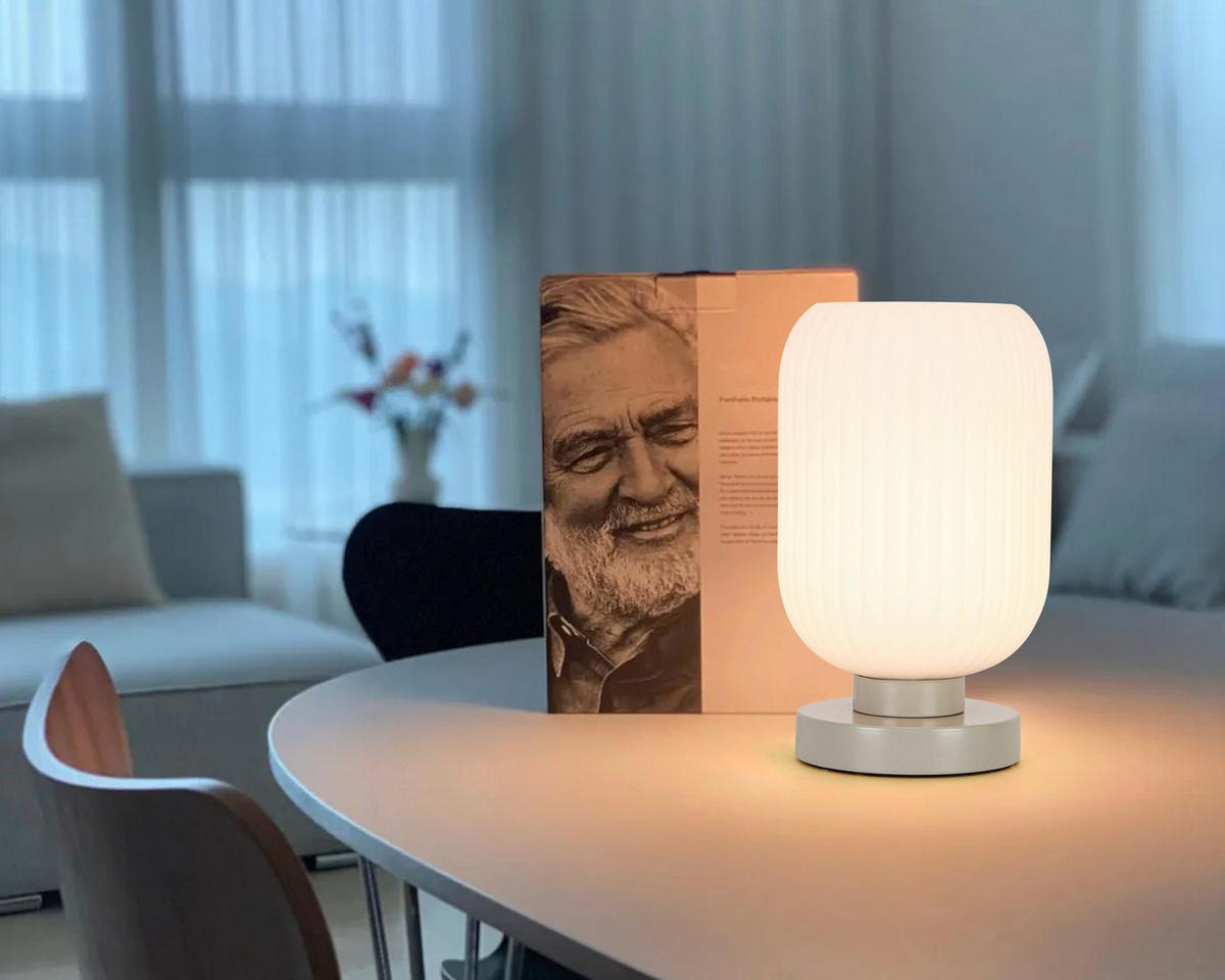 STOLNÁ LAMPA EXI - piesková/biela, Modern, kov/plast (14/24cm) - Mömax
