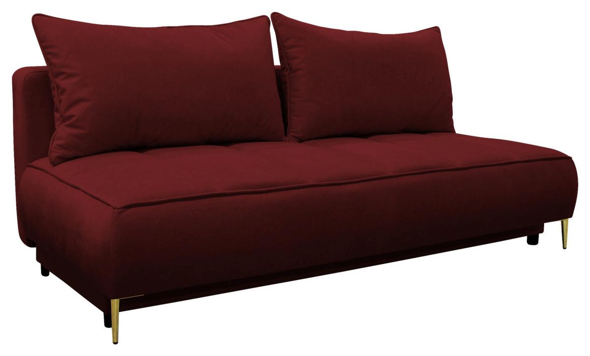 Schlafsofa Zoom Bordeaux B: 200 cm - Bordeaux/Goldfarben, Design, Textil (200/90/97cm) - MID.YOU