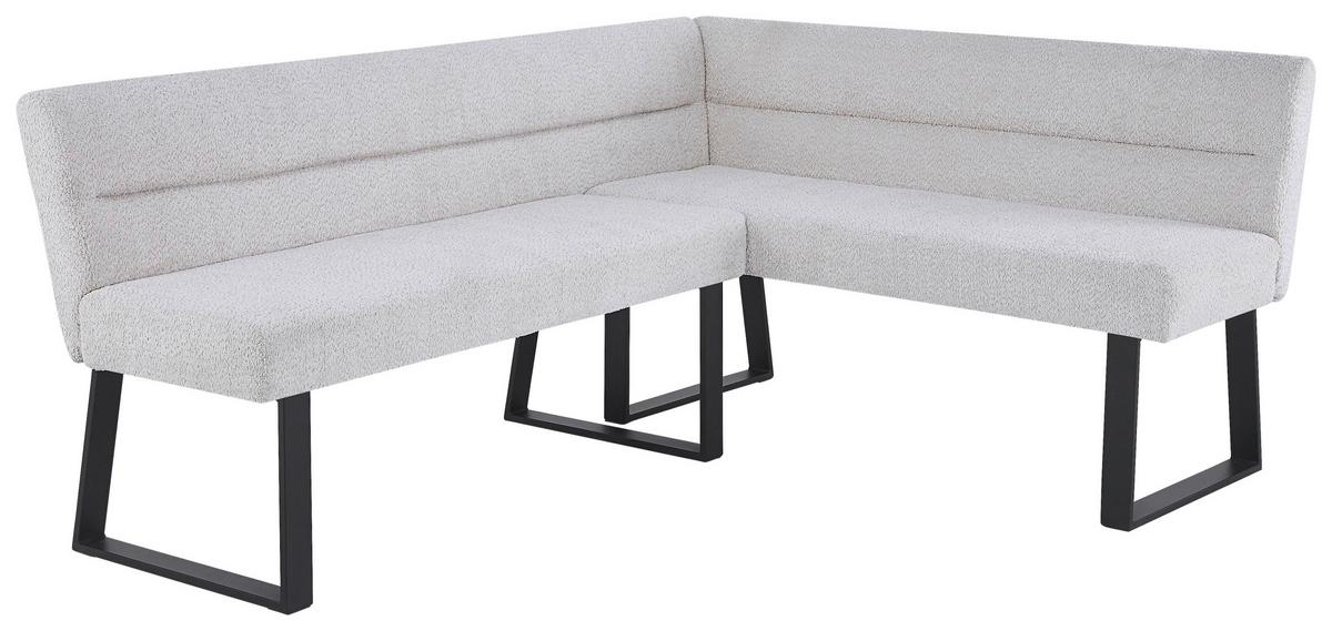 Eckbank Kea Beige, S: 190x150 cm - Beige/Schwarz, KONVENTIONELL, Textil/Metall (190/150cm) - MID.YOU