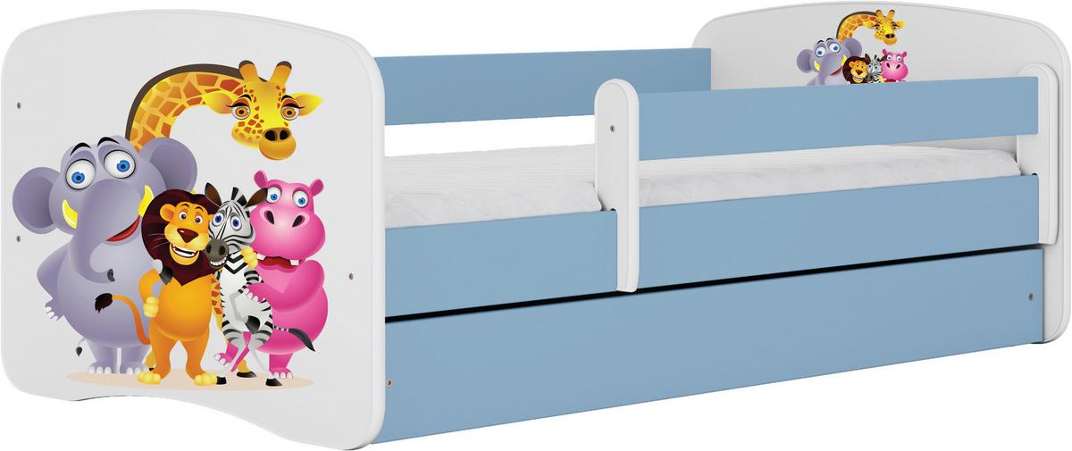 Kinder-/Juniorbett Babydreams inkl. Matratze 80x160 - Blau/Birkefarben, MODERN, Holz/Holzwerkstoff (80/160cm) - MID.YOU