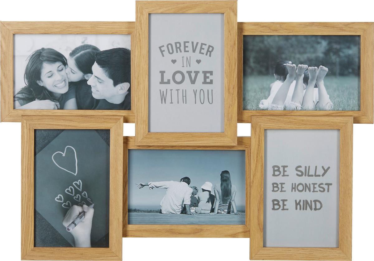 RÁM NA FOTOKOLÁŽ STELLA - prírodná farba, Modern, kompozitné drevo/sklo (44,5/30,7/3cm) - Mömax