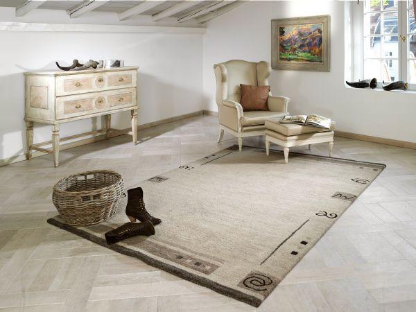 Orientteppich Schlammfarben Hanf Kabru Border 140x200 cm - Schlammfarben, Basics, Textil (140/200cm) - Cazaris
