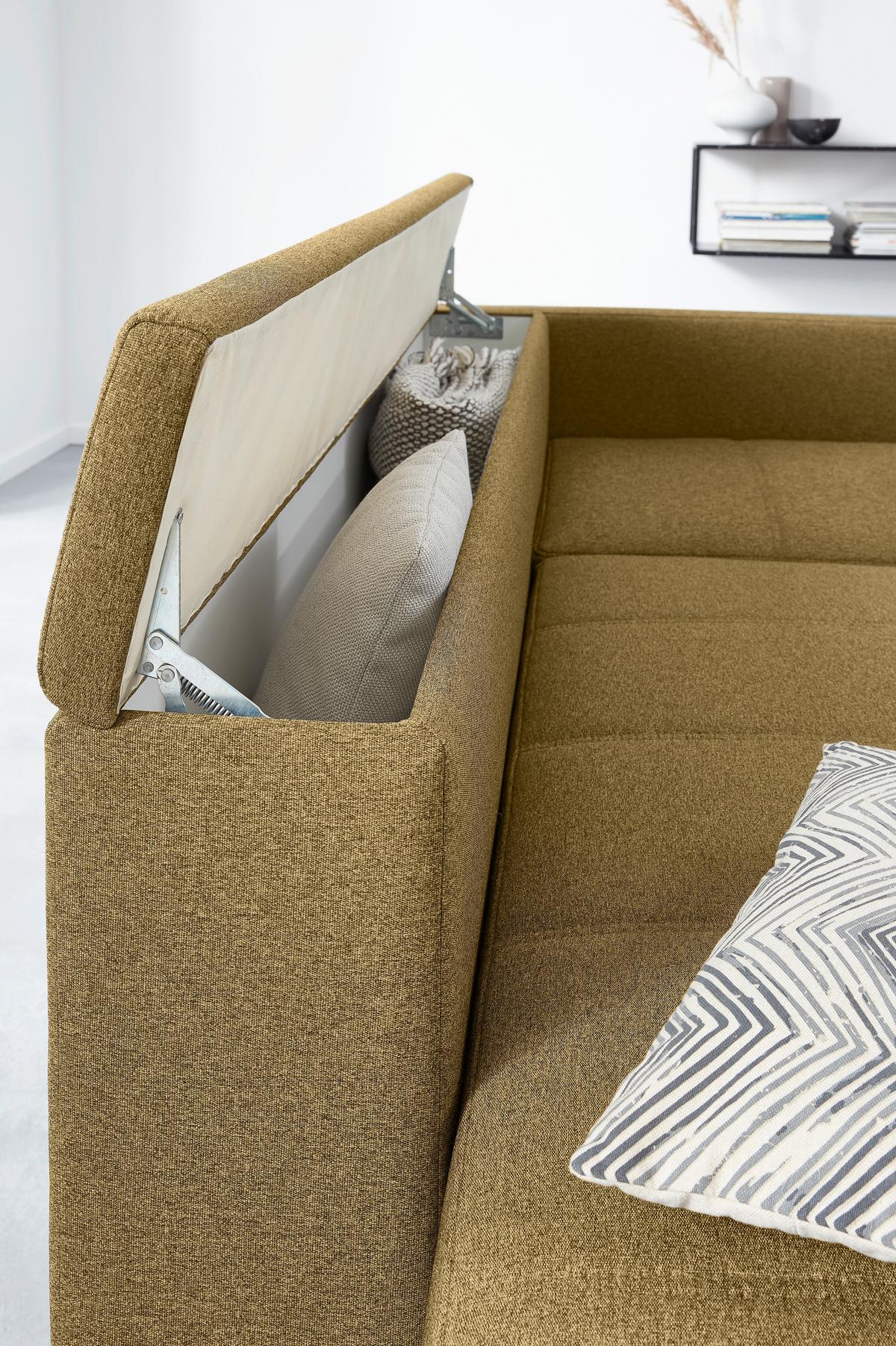 Ecksofa Looks IIi - Messingfarben/Schwarz, Design, Textil (229/287cm) - LOOKS by W.Joop