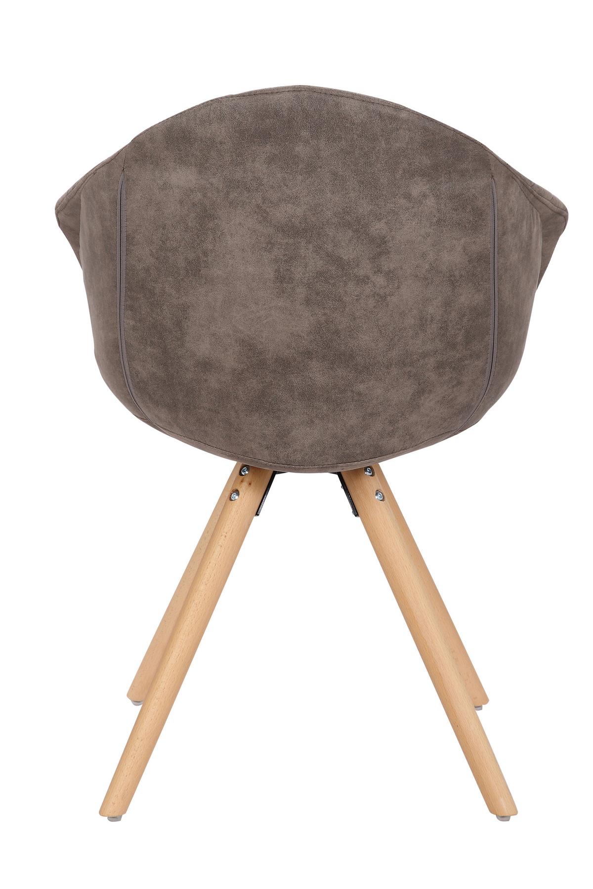 Esszimmerstuhl Chadwick Grau /Braun Gepolstert 2er-Set - Braun/Grau, MODERN, Holz/Textil (59/82/55cm) - Kayoom