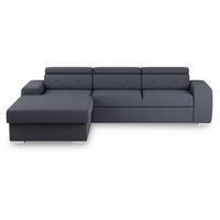 Ecksofa mit Schlaffunktion Madison Blau/Grau 195x296 cm - Blau/Silberfarben, Design, Textil (195/296cm) - MID.YOU