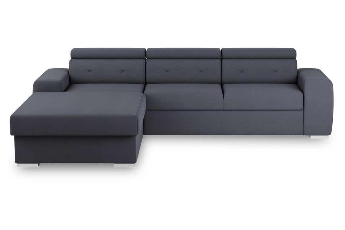 Ecksofa mit Schlaffunktion Madison Blau/Grau 195x296 cm - Blau/Silberfarben, Design, Textil (195/296cm) - MID.YOU