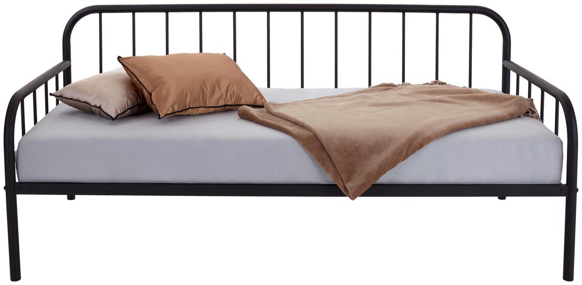 Kovová postel INDUSTRIAL - černá, Moderní, kov (90/200cm)