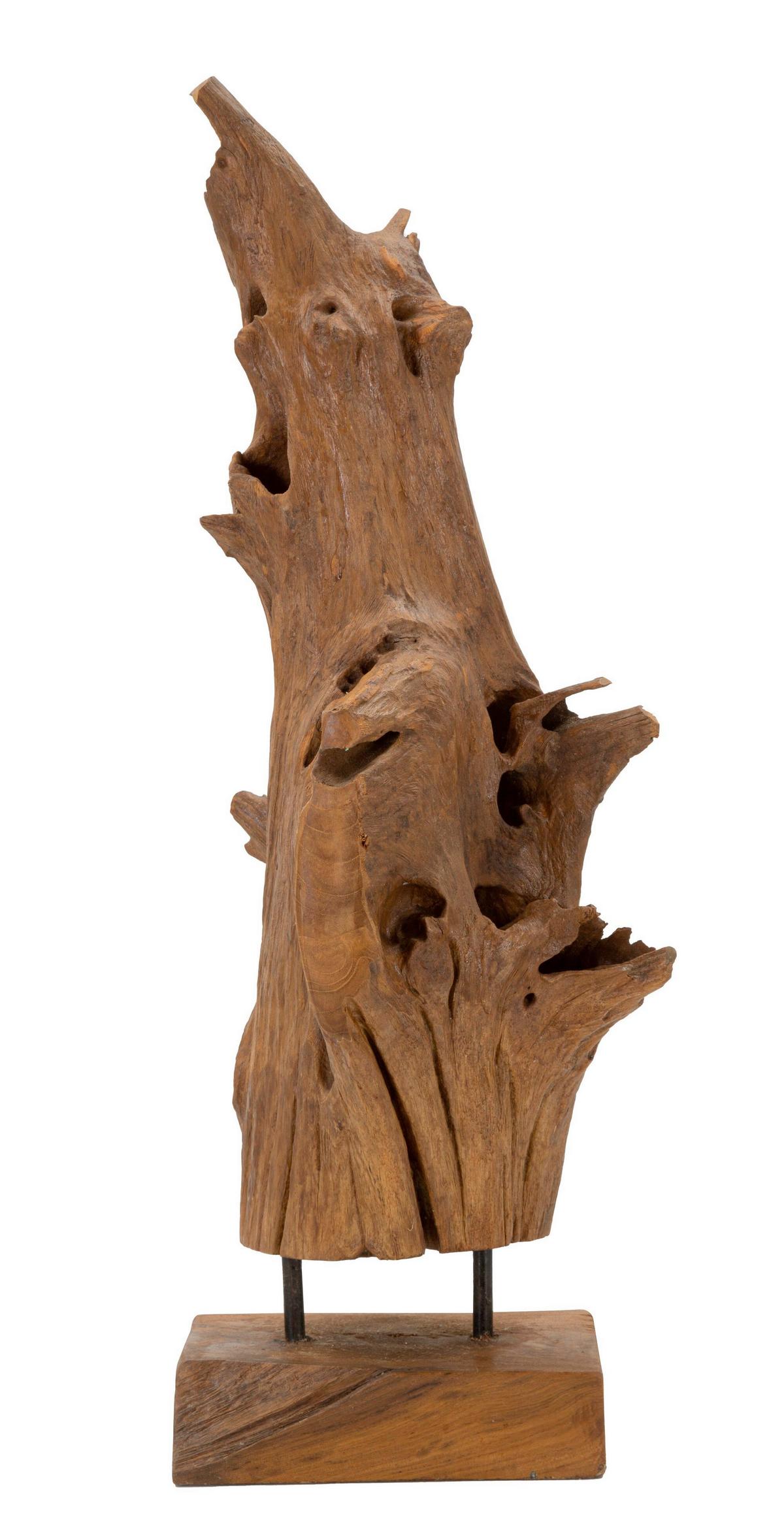 Skulptur Akar Teak, Braun B: 23 cm - Braun, Basics, Holz (23/64/27cm)