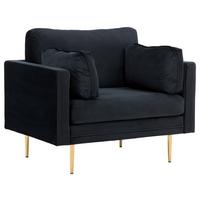 Sessel Boom - Hellbraun/Schwarz, Design, Textil/Metall (110/84/86cm) - Livetastic