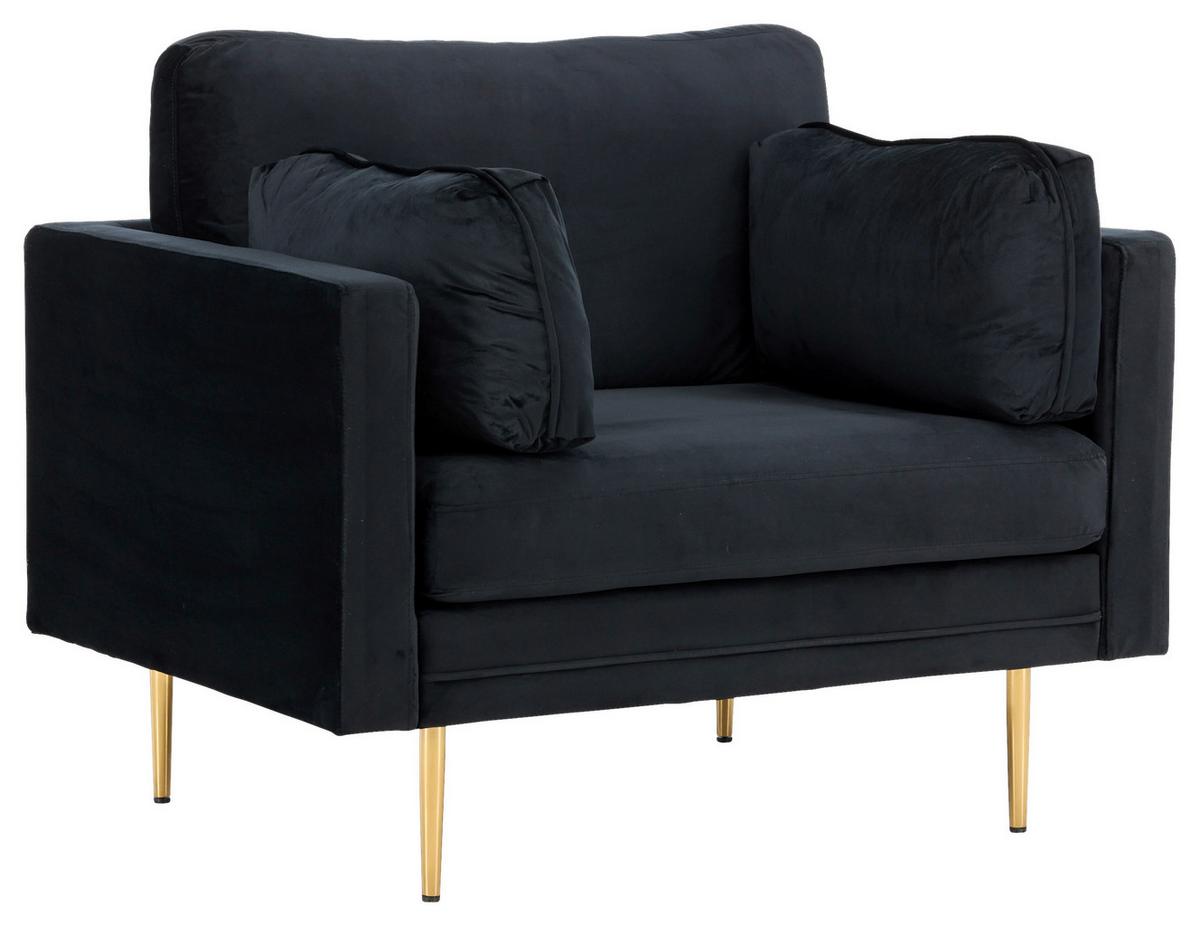 Sessel Boom - Hellbraun/Schwarz, Design, Textil/Metall (110/84/86cm) - Livetastic