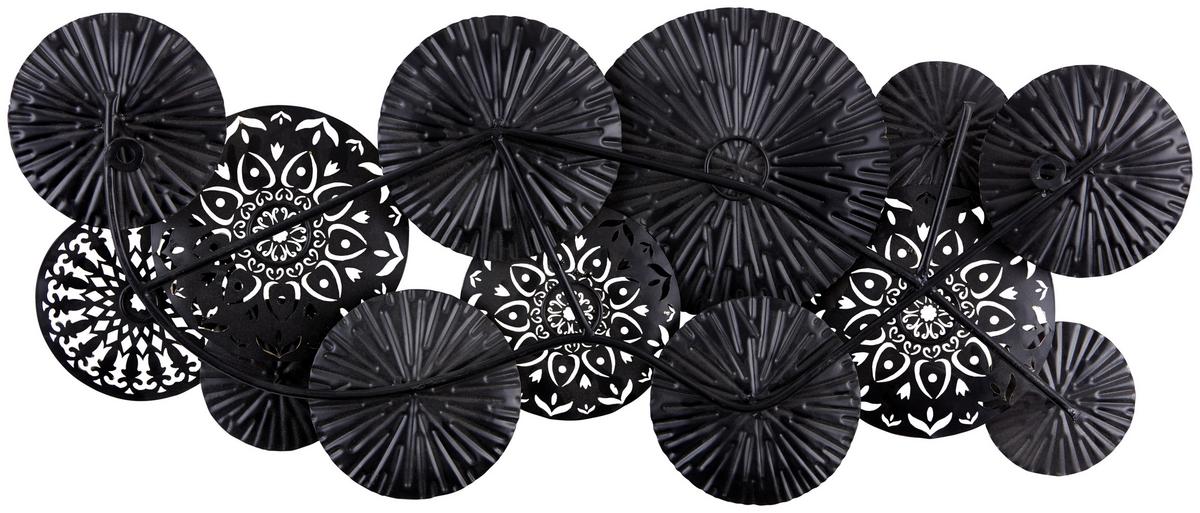 Wanddeko Caius Abstrakt Metall Schwarz/Multicolor 70x30 cm - Silberfarben/Goldfarben, Basics, Metall (70/30cm) - Luca Bessoni