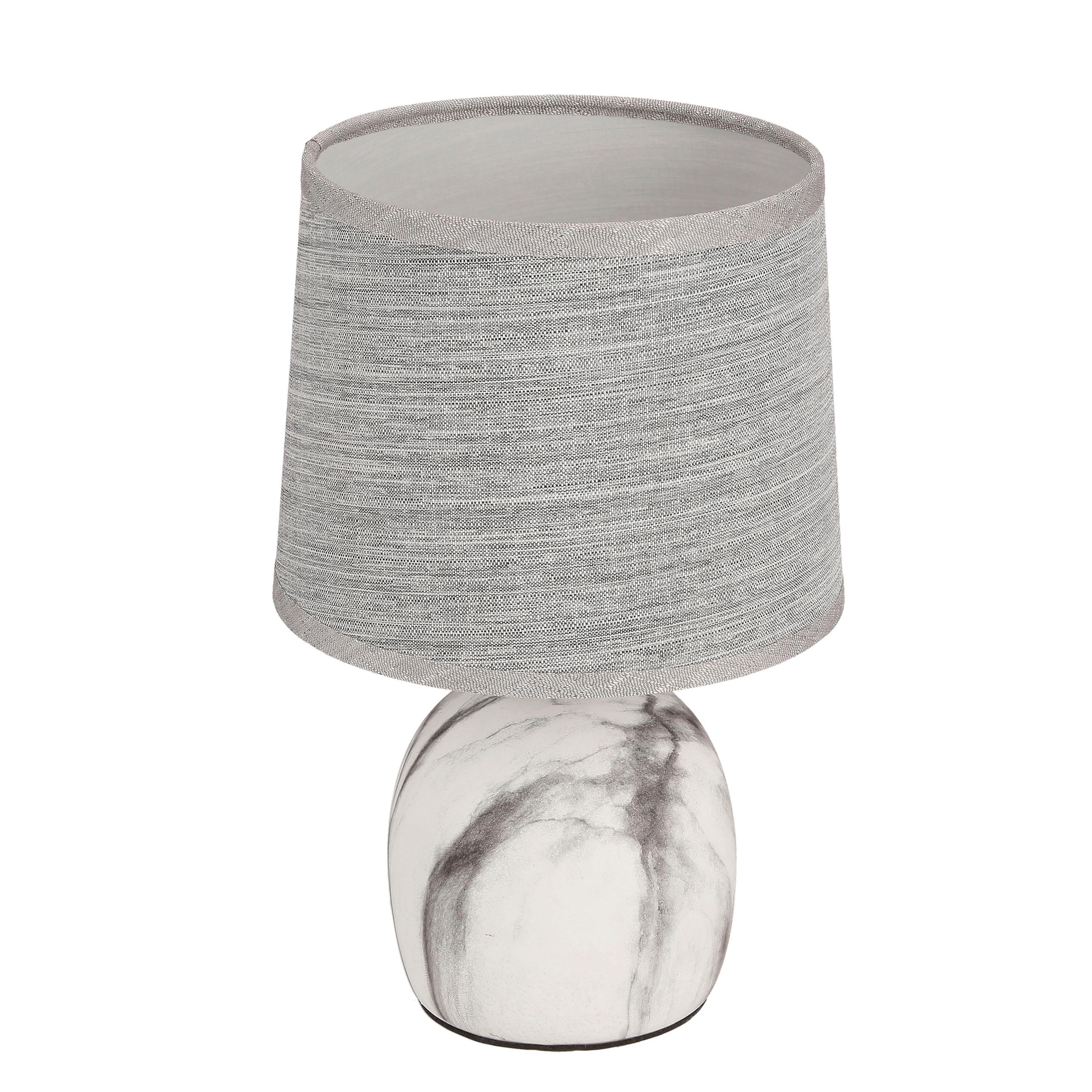 TISCHLEUCHTE 41-24381 ADELINA - Grau, KONVENTIONELL, Textil/Metall (16/16/25cm)