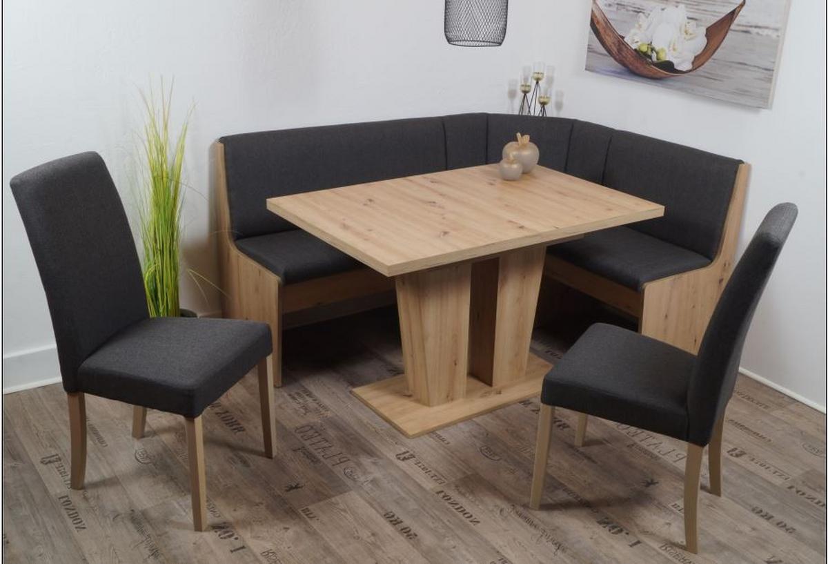 Eckbankgruppe Duisburg Veduso Artimes - Dunkelgrau/Eiche Artisan, KONVENTIONELL, Holz/Holzwerkstoff (125/165cm)