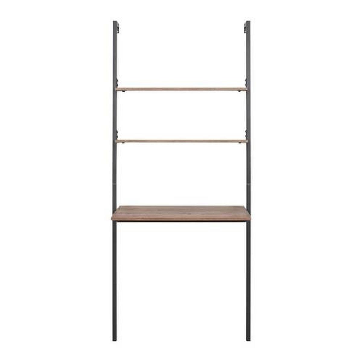 Písací stôl MAJA dekor orech - čierna/farba orecha, Modern, kov (80/50/180cm) - Bessagi Home