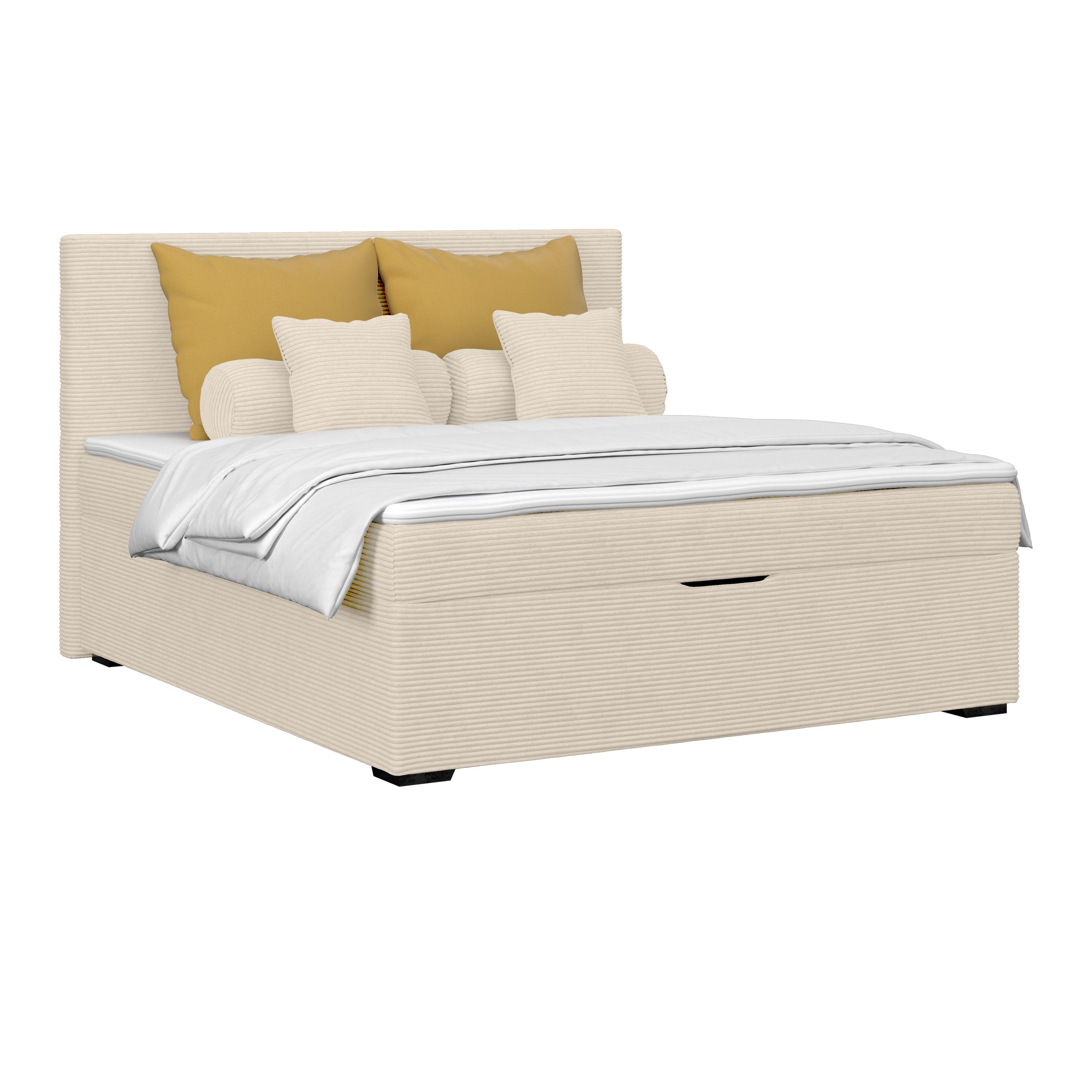 Polsterbett Adria - Chromfarben/Champagner, KONVENTIONELL, Holz/Textil (180/200cm)