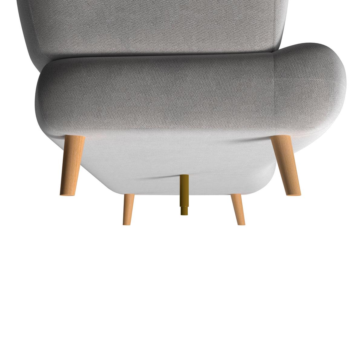 Pohovka ELISABETH, šedá, max. 360 kg - šedá/přírodní barvy, Moderní, dřevo/textil (216/81/94cm) - Bessagi Home