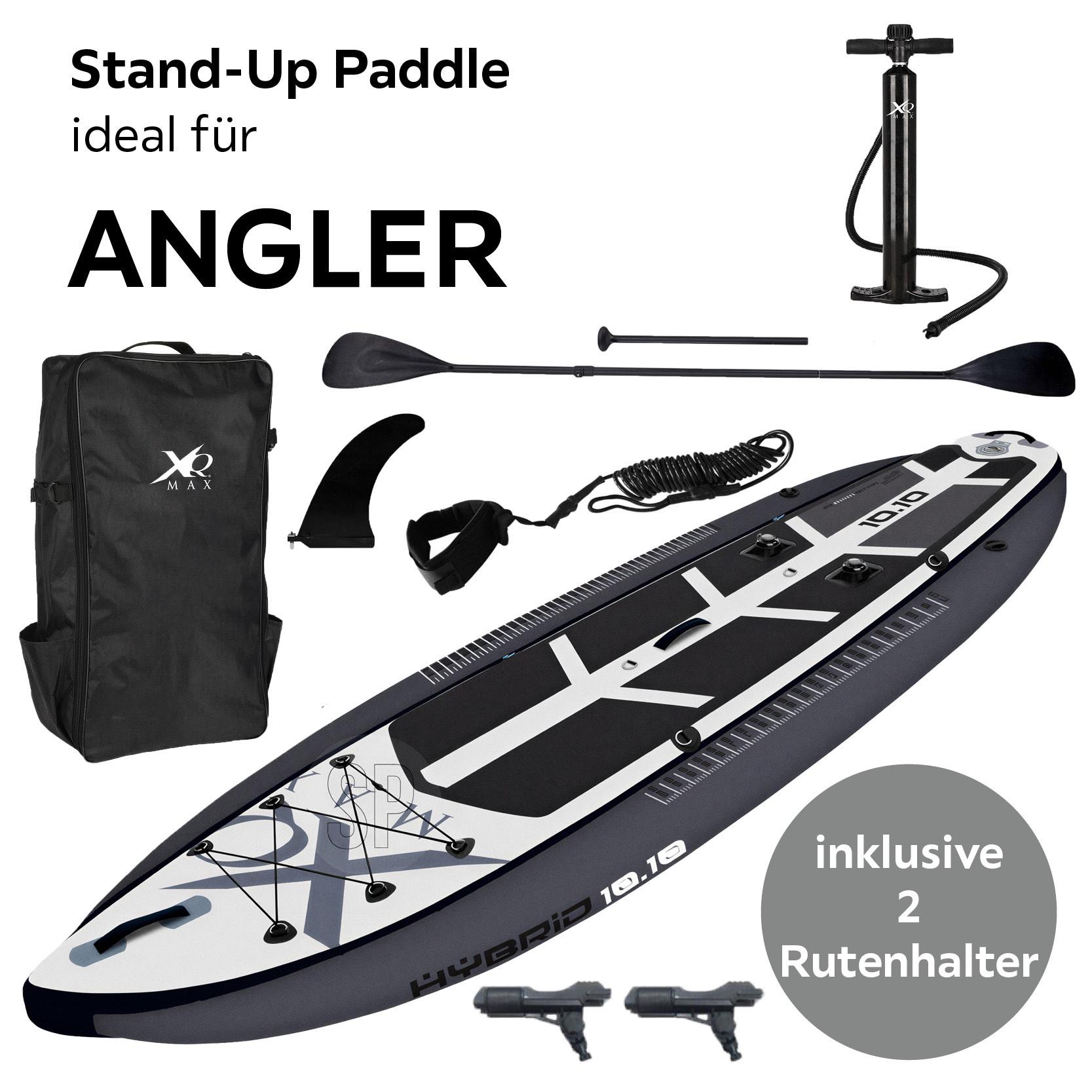 Stand-Up Paddle Board für Angler schwarz/Grau/Weiß - Schwarz, LIFESTYLE, Kunststoff (330/99/15cm)