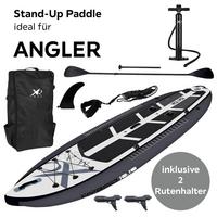 Stand-Up Paddle Board für Angler schwarz/Grau/Weiß - Schwarz, LIFESTYLE, Kunststoff (330/99/15cm)