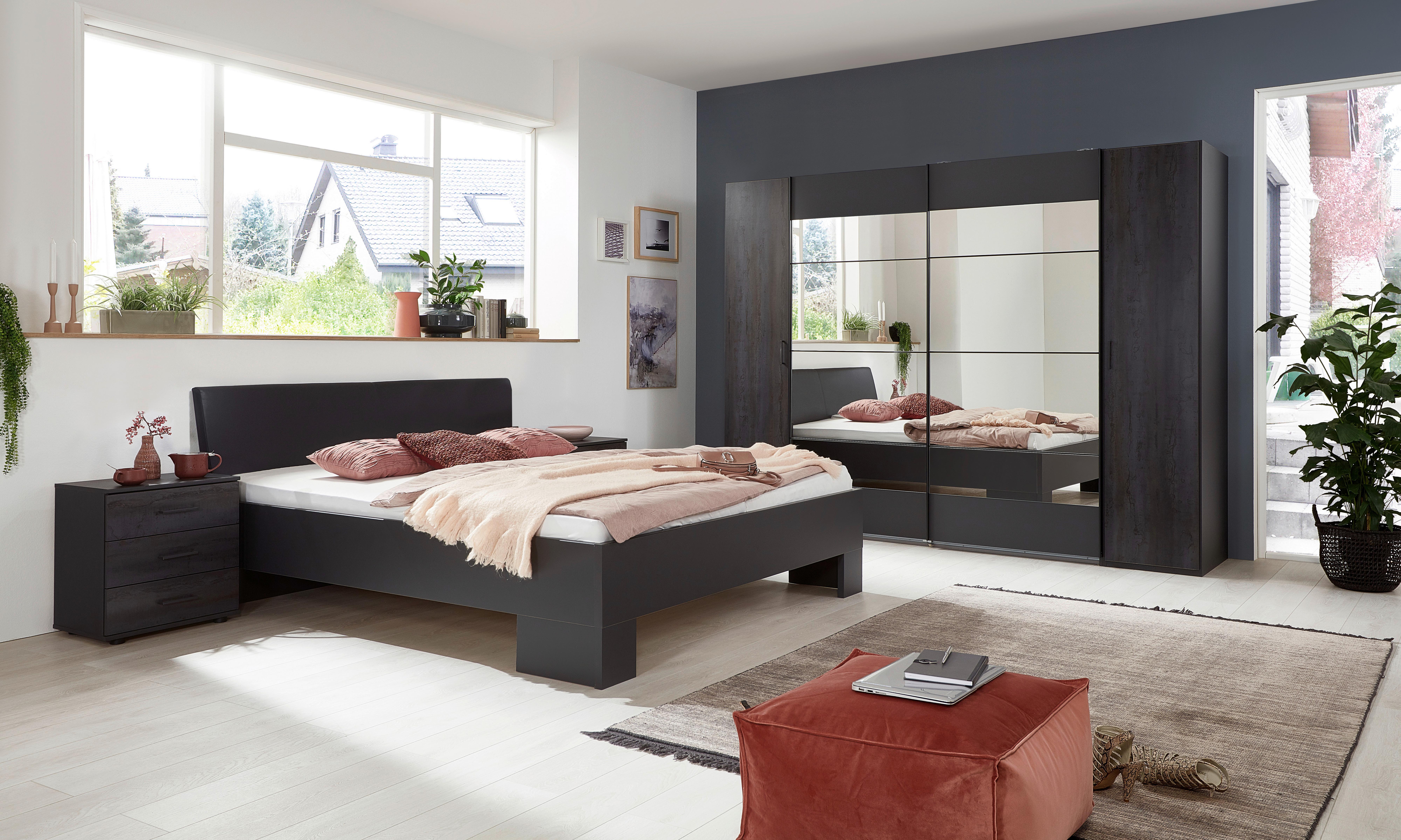 Drehtürenschrank Mit Spiegel B: 272 Cm Kopenhagen, Dunkelgrau - Dunkelgrau/Graphitfarben, Basics, Holzwerkstoff (272/210/65cm) - MID.YOU