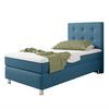 Boxspringbett 90x200 Cm Köln Plus - Blau/Silberfarben, KONVENTIONELL, Textil (90/115/210cm) - MID.YOU