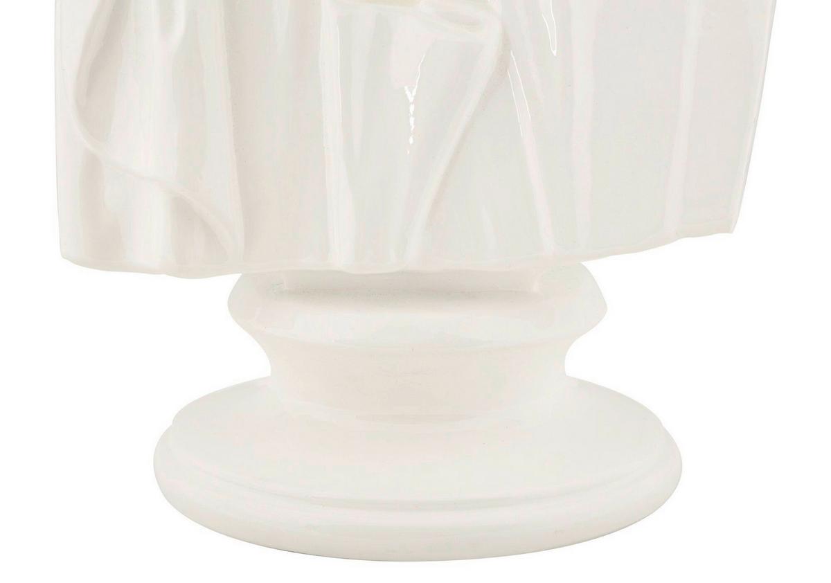 Skulptur Sage State Weiß, B: 12,9 cm - Weiß, Basics, Kunststoff (12.9/25/12.5cm)