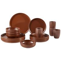 Kombiservice Uno Braun Keramik 4 Personen Geschirr Set - Braun, Trend, Keramik - Creatable