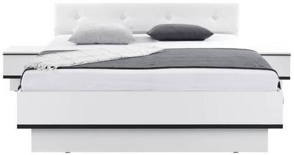 Nachtkästchen 2er-set Weiß/ Grau H: 46 Cm Lucca - Weiß, MODERN, Holzwerkstoff (46,1/46/35,7cm)