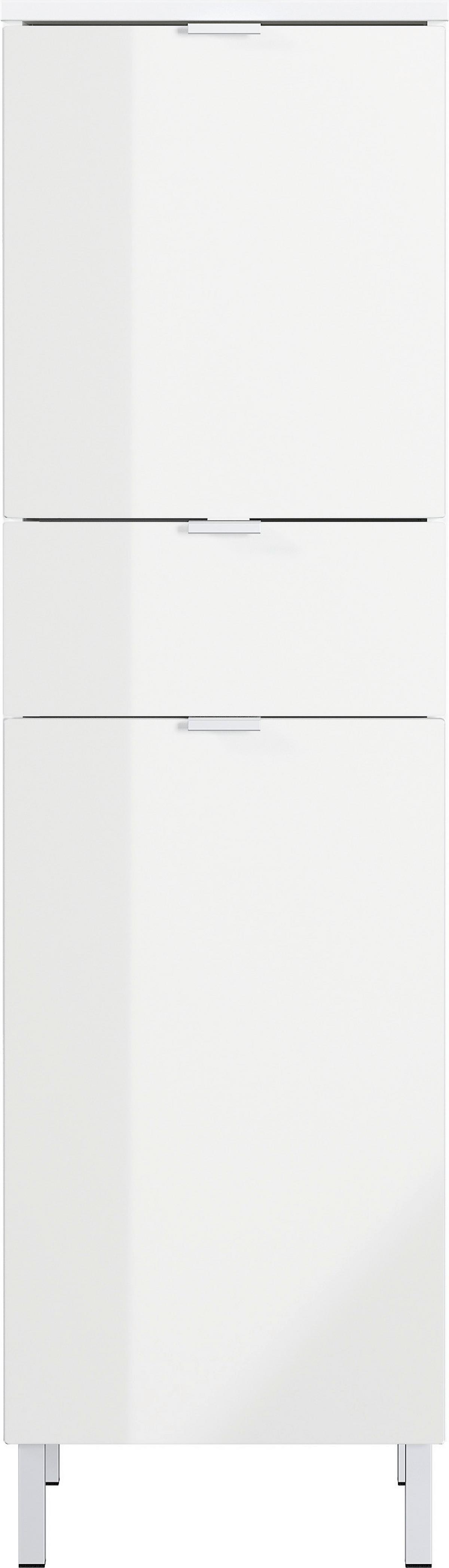 Midischrank Gw-Mauresa B: 34 cm Weiß - Chromfarben/Weiß, KONVENTIONELL, Holzwerkstoff (34/120/34cm) - Germania