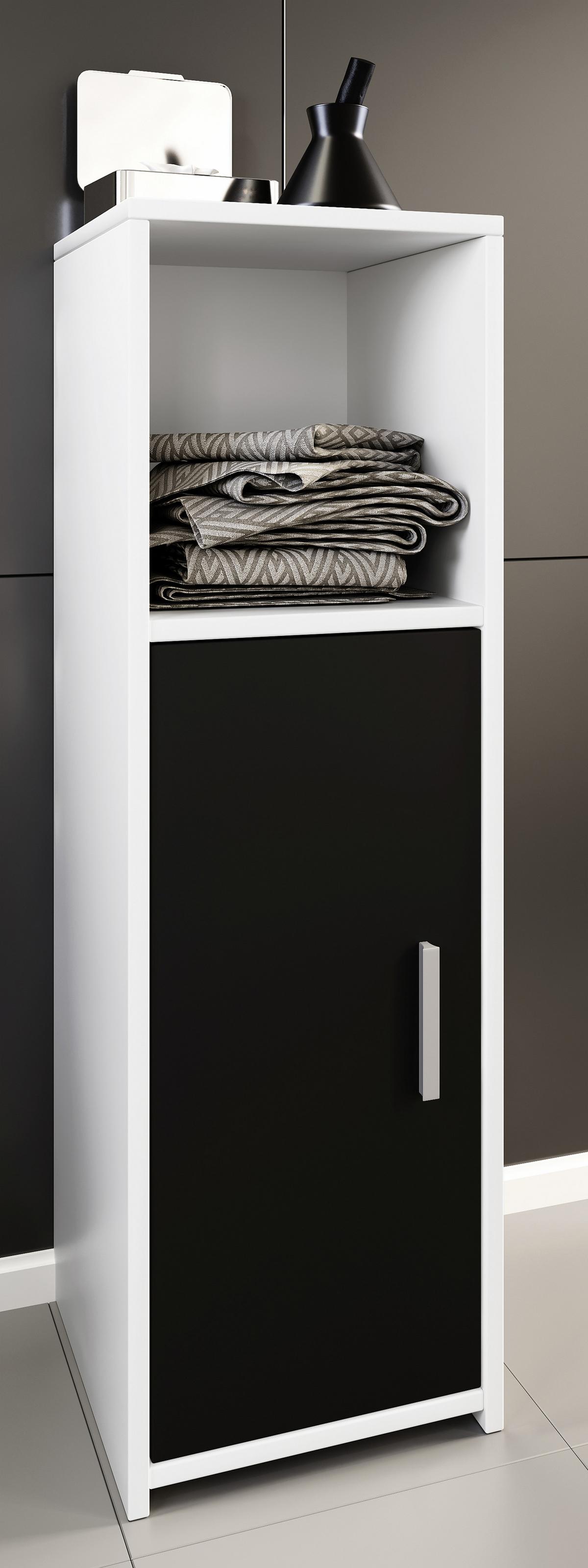 Midischrank mit Offenem Fach Zalo L B: 30 cm Schwarz/Weiß - Schwarz/Weiß, MODERN, Holzwerkstoff (30/95,3/30cm) - MID.YOU