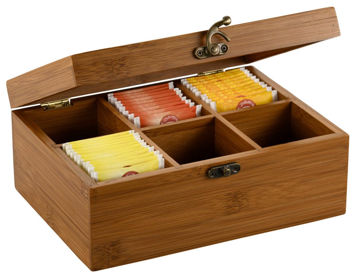 Teebox Mit 6 Fächern - Basics, Holz (21,8/16/9cm) - Kesper
