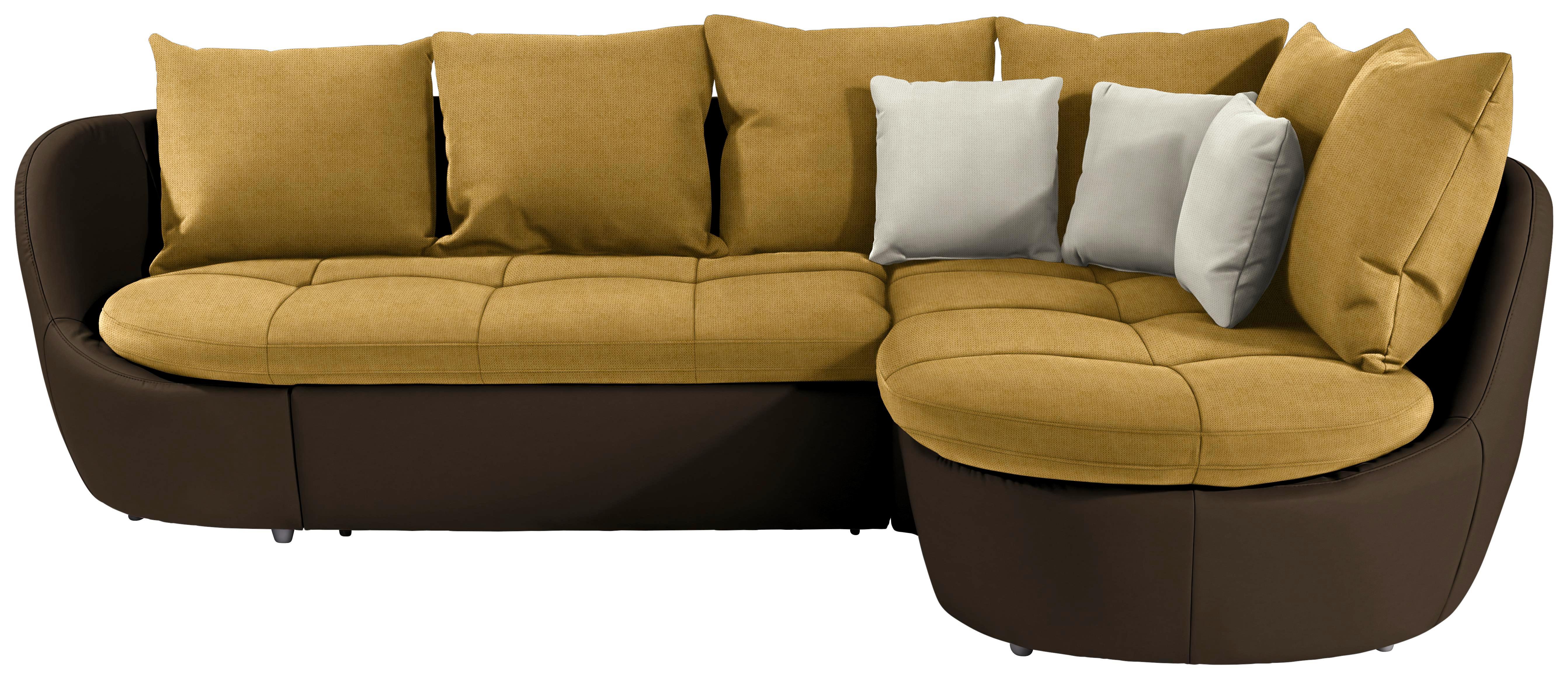 Wohnlandschaft In L-Form Florida 280x192 cm - Gelb/Silberfarben, MODERN, Textil (280/192cm) - Luca Bessoni