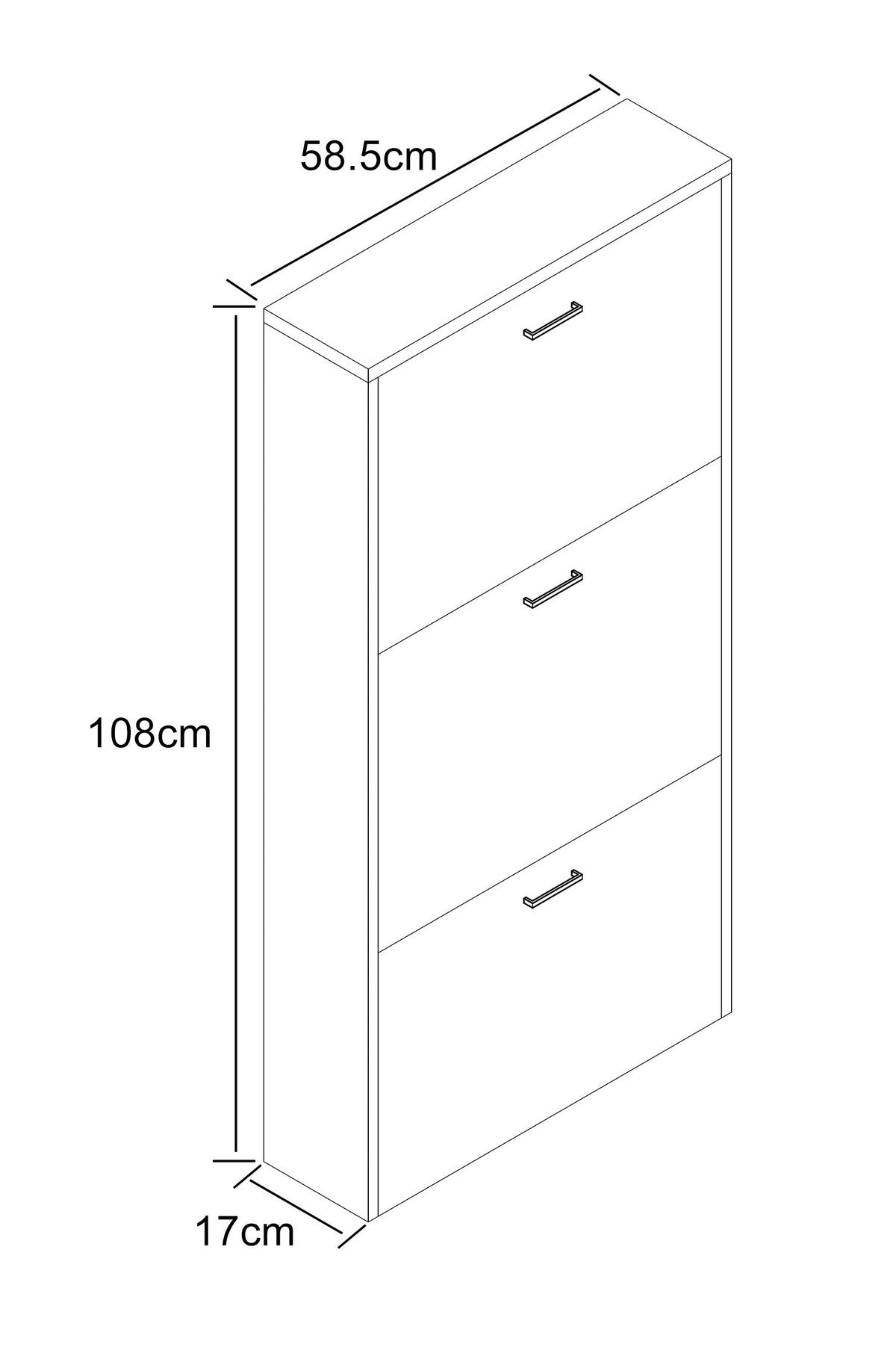 Schuhschrank Sulos Anthrazit B: 59 cm - Anthrazit, Design, Holzwerkstoff (59/108/17cm) - MID.YOU
