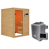 Sauna Tolouse mit externer Steuerung - Naturfarben, MODERN, Holz (145/187/145cm) - Karibu