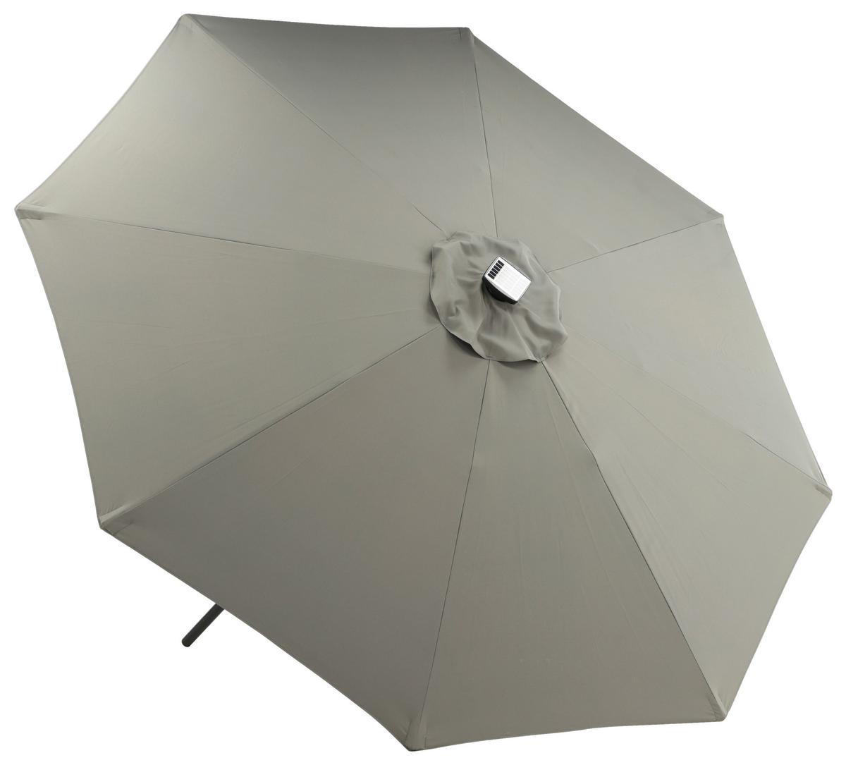 Sonnenschirm Sabal Dm: 270 Cm H: 241cm Grau - Schwarz/Grau, KONVENTIONELL (270/241/270cm) - Gardenson