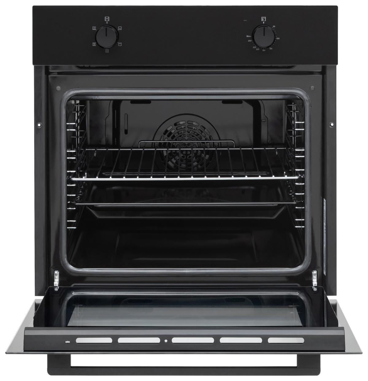 Einbaubackofen Boaus65 - Schwarz, Basics, Glas/Metall (59,5/59,5/55-57cm) - Mican