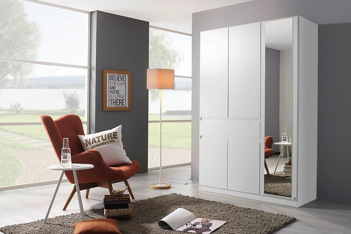 Drehtürenschrank "tübingen" , Weiß - Weiß, Design, Glas/Holzwerkstoff (136/197/54cm) - Rauch Möbel