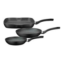 SADA PANVÍC GOURMET GRANIT - čierna, Basics, kov (20+24+28cm) - GSW
