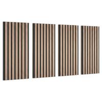 Akustický panel farba orech, 4 ks/sada - farba vlašského orecha, Modern, drevo/kompozitné drevo (60,5/28/1,2cm) - Mömax