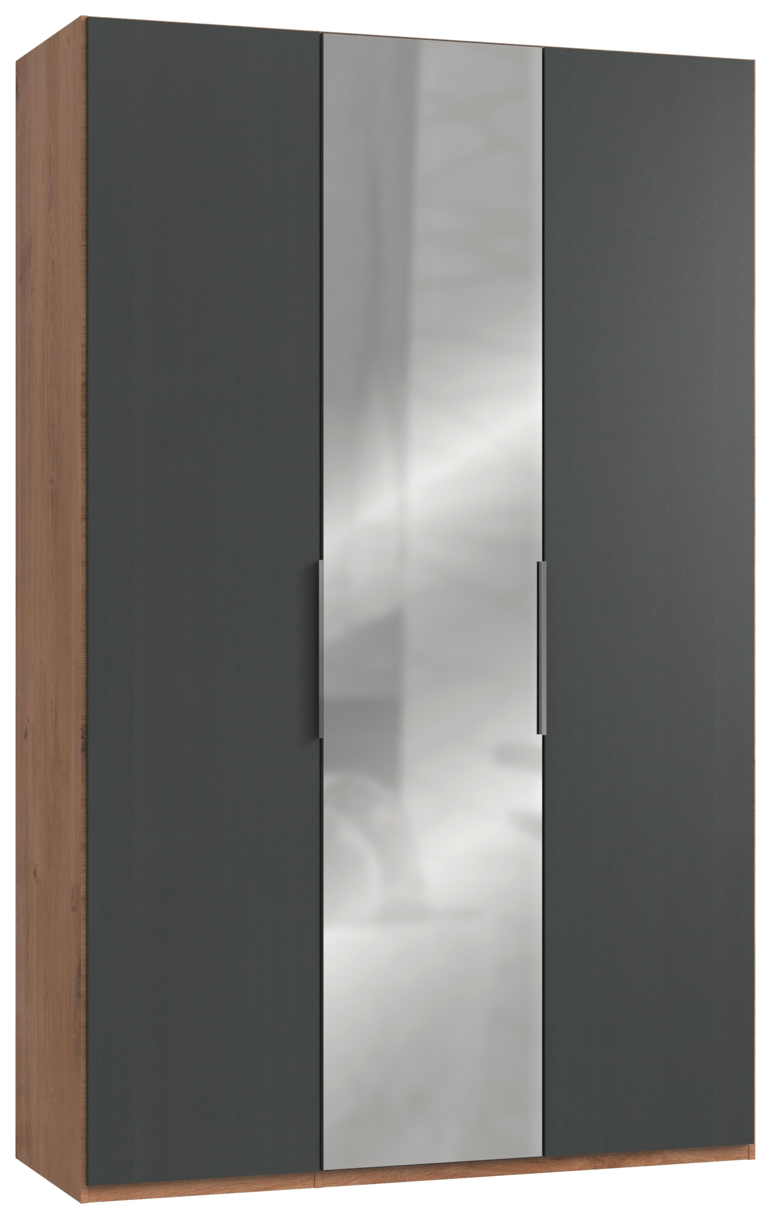 Drehtürenschrank B: 150 cm Level Graphit-/Eichefarben - Eichefarben/Graphitfarben, MODERN, Holzwerkstoff (150/236/58cm) - MID.YOU