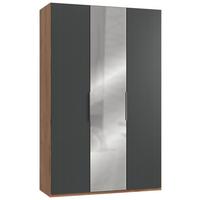 Drehtürenschrank B: 150 cm Level Graphit-/Eichefarben - Eichefarben/Graphitfarben, MODERN, Holzwerkstoff (150/236/58cm) - MID.YOU