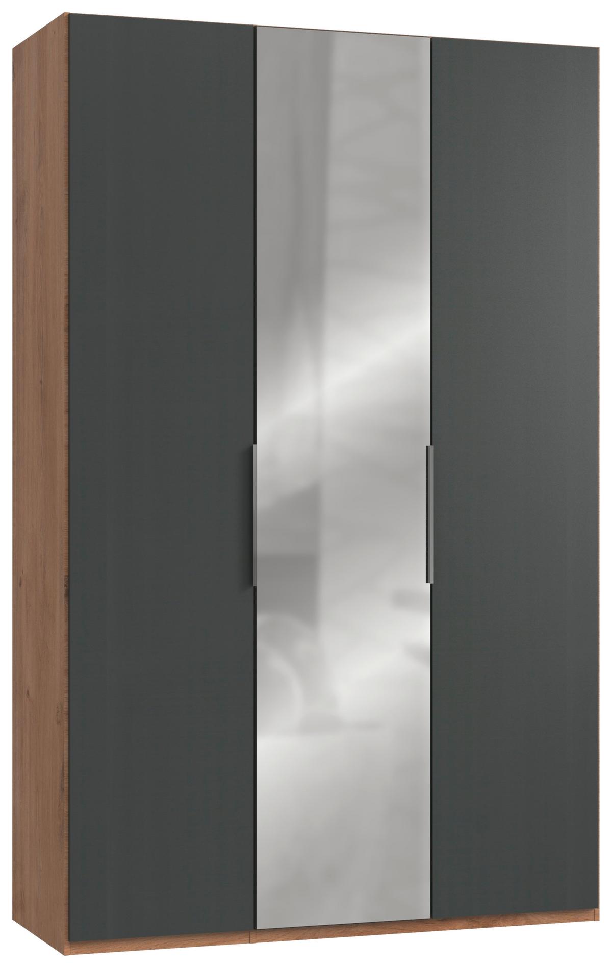 Drehtürenschrank B: 150 cm Level Graphit-/Eichefarben - Eichefarben/Graphitfarben, MODERN, Holzwerkstoff (150/236/58cm) - MID.YOU