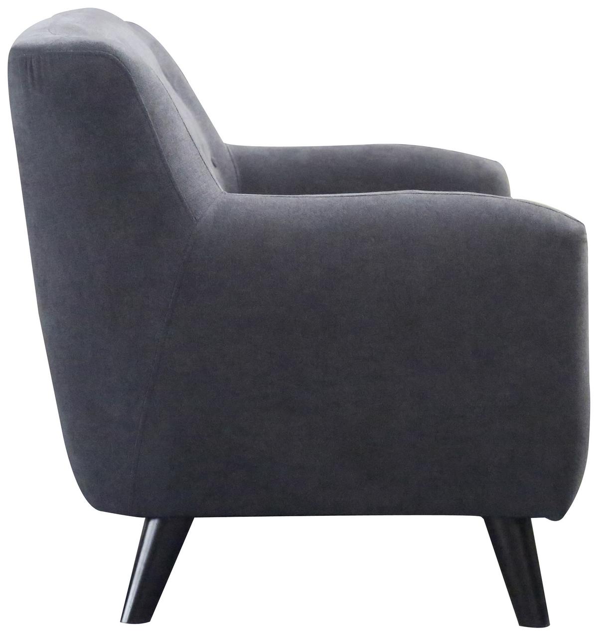 2-sitzer-sofa Monaco Dunkelgrau - Dunkelgrau/Schwarz, MODERN, Textil (134/82/80,5cm) - Luca Bessoni