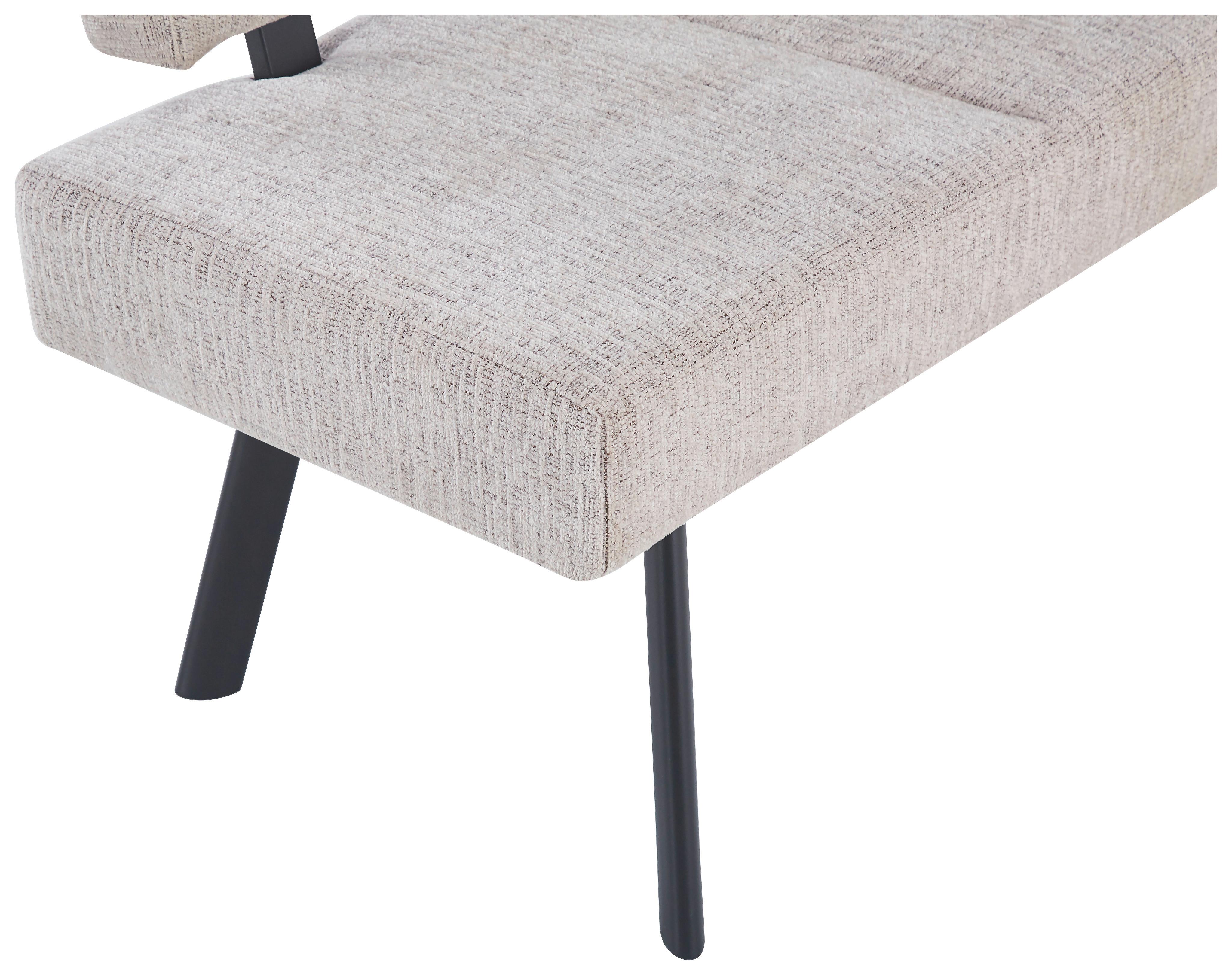 Sitzbank Paros Mit Lehne Beige, B: 140 Cm - Beige/Schwarz, KONVENTIONELL, Textil/Metall (140/88/62cm) - MID.YOU