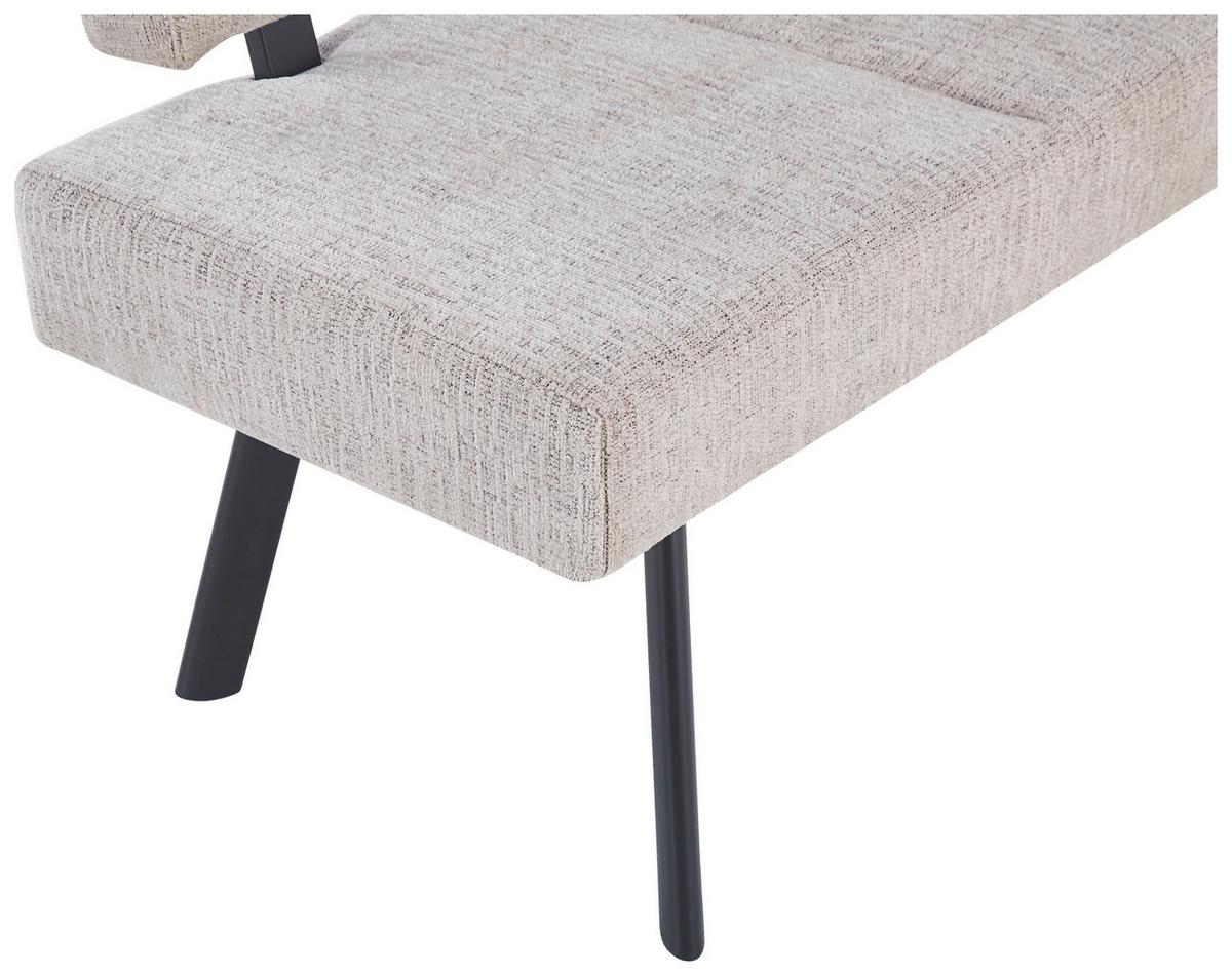 Sitzbank Paros Mit Lehne Beige, B: 140 Cm - Beige/Schwarz, KONVENTIONELL, Textil/Metall (140/88/62cm) - MID.YOU