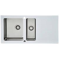 Spüle Respekta Edelstahl Bxt: 100x50 Cm - Weiß, Trend, Glas/Metall (100/21/50cm) - Respekta