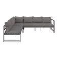 Loungegarnitur Medan - Anthrazit, MODERN, Textil/Metall (193/175cm) - Beldano