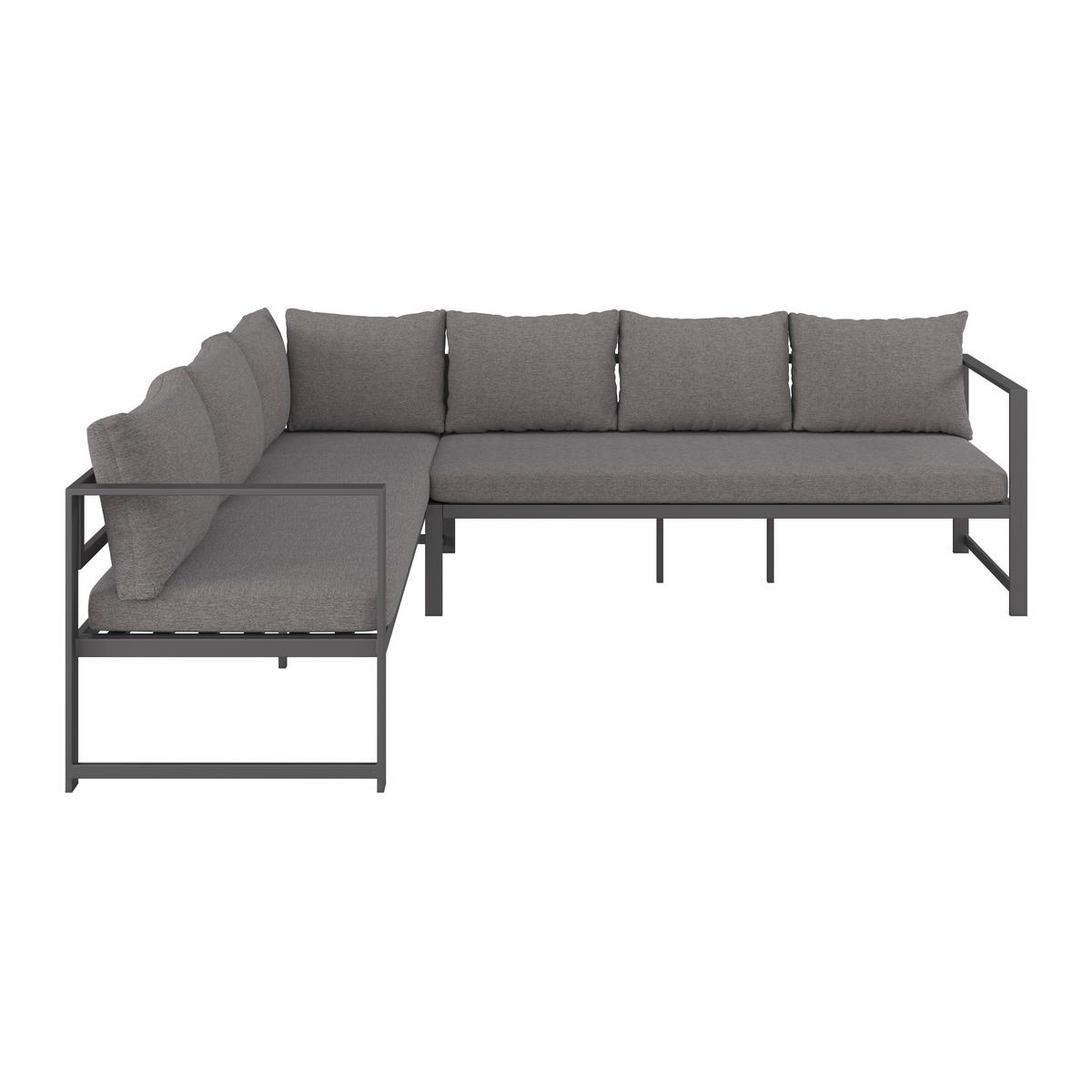 Loungegarnitur 4-tlg Medan Metall/kunststoff Mit Kissen - Anthrazit, MODERN, Textil/Metall (193/175cm) - Beldano