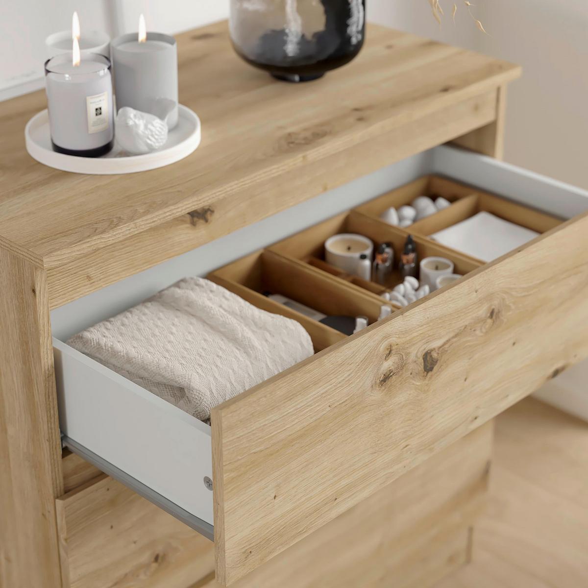 Komoda MARA 3 dub Artisan - dub artisan, Konventionell, drevo (77/80/42cm) - Mömax