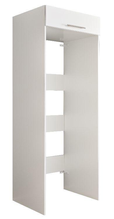 Skrinka do práčovne na práčku a susičku - biela - biela, Basics, kompozitné drevo (67,5/200/67,5cm)
